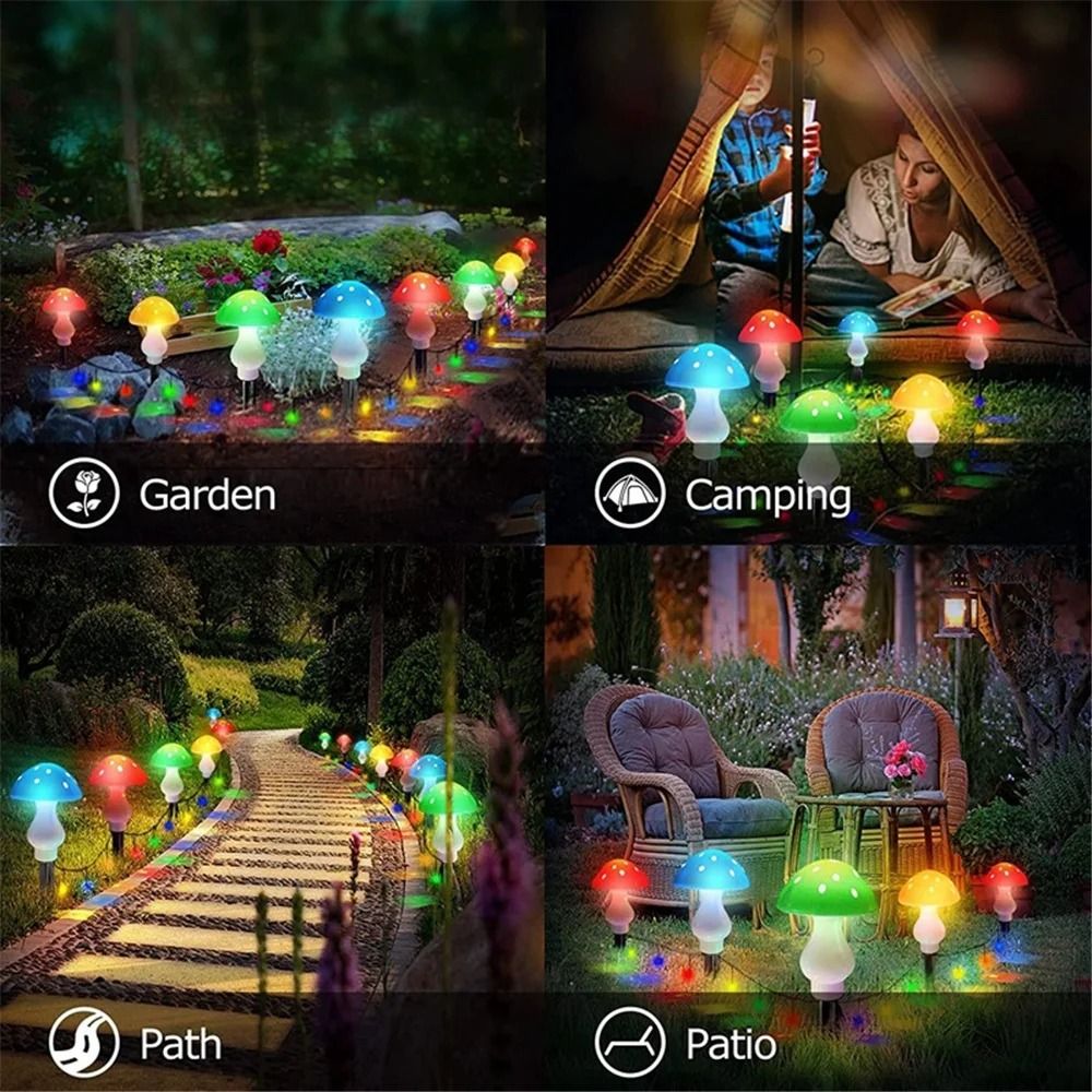 Solar Mushroom Garden Stake Lights 8Mode Waterproof Outdoor Landscape Decor For Yard Pathway 3