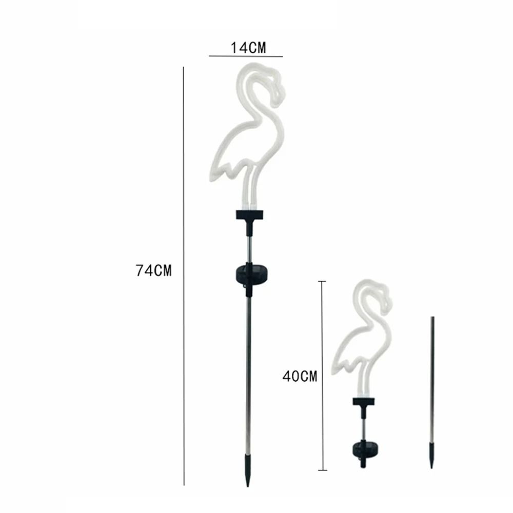 Solar Neon Flamingo Garden Decor Waterproof Outdoor LED Landscape Night Light For Yards Lawns 2