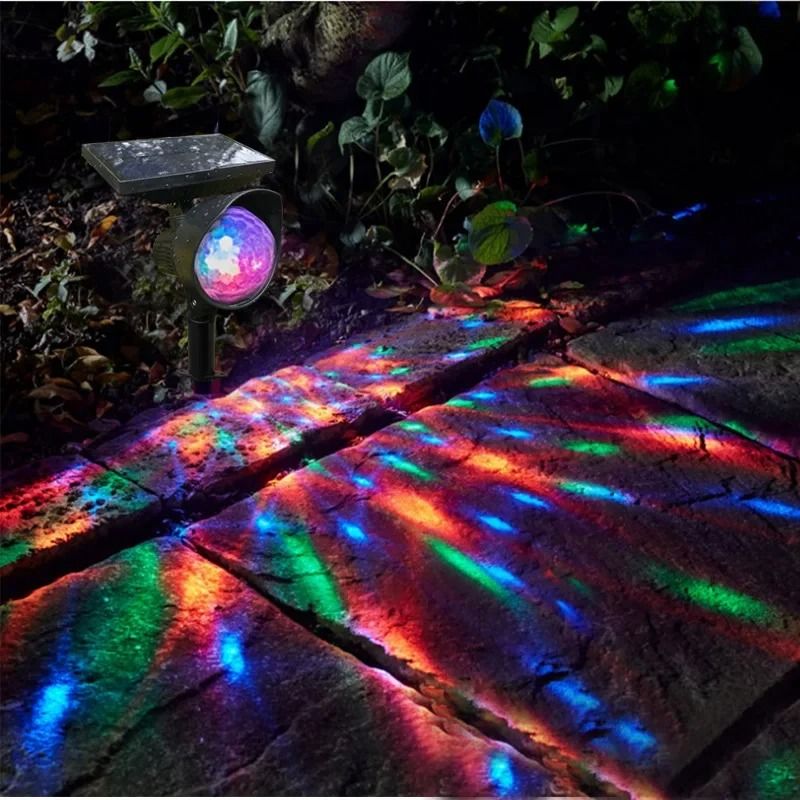 Solar Rotating RGB Projection Lamp Waterproof Outdoor Garden Lawn Atmosphere Light 0