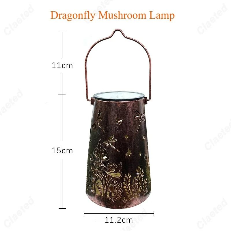 Solar Hollow Iron Hummingbird Lantern Waterproof Outdoor Courtyard Garden Projection Decor 9