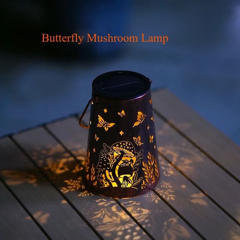 Solar Hollow Iron Hummingbird Lantern Waterproof Outdoor Courtyard Garden Projection Decor 8