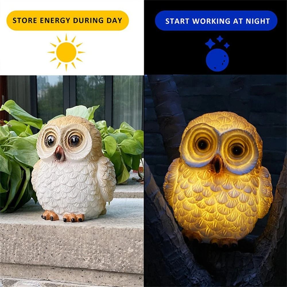 Solar Owl Garden Statue Light Waterproof Outdoor Decorative Landscape Ornament For Yards Pathways 1