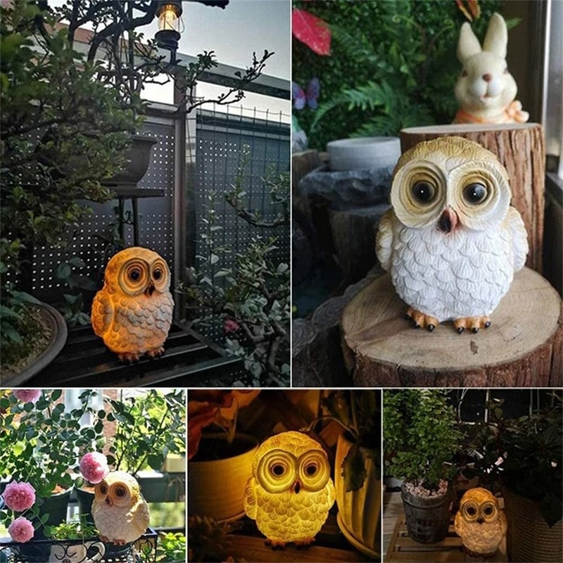 Solar Owl Garden Statue Light Waterproof Outdoor Decorative Landscape Ornament For Yards Pathways 3