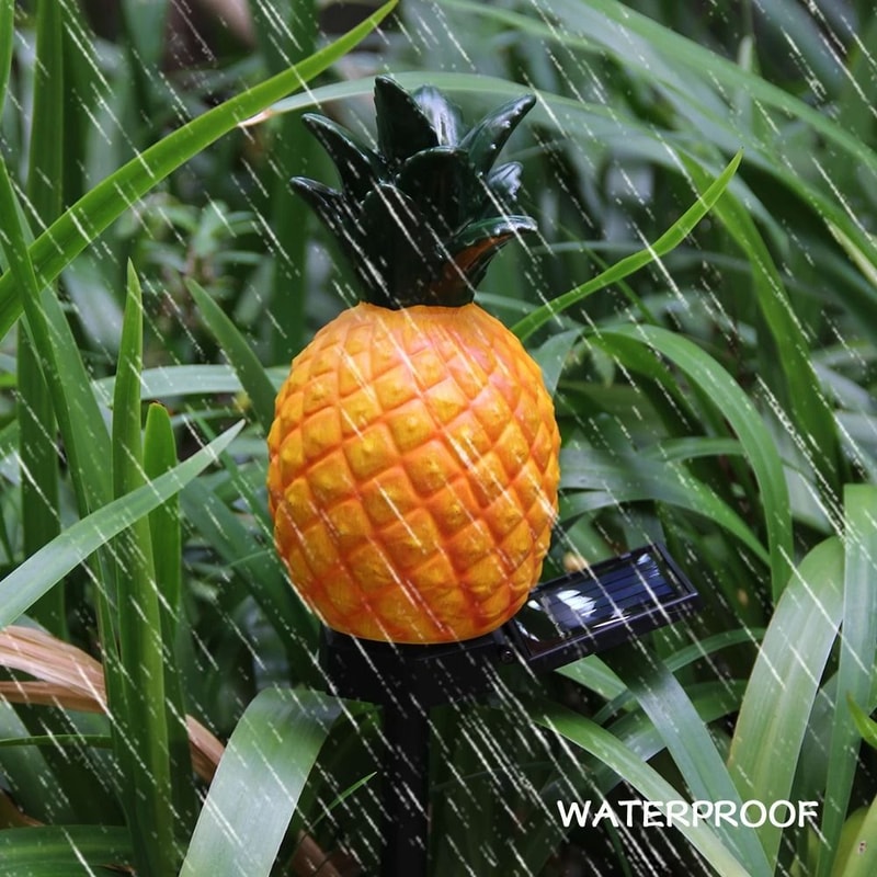 LED Solar Pineapple Yard Lamp Waterproof Simulation Landscape Stake Light For Garden Lawn 2