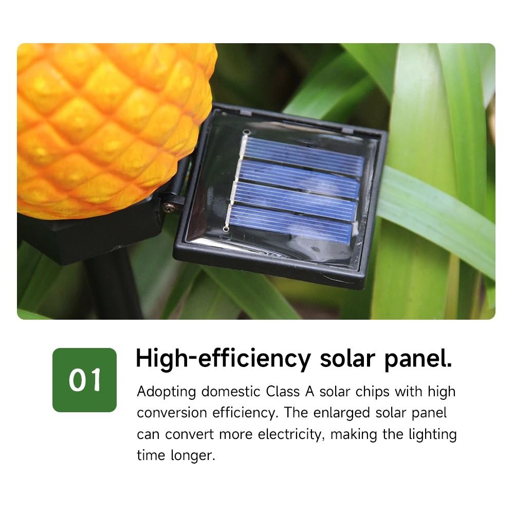 LED Solar Pineapple Yard Lamp Waterproof Simulation Landscape Stake Light For Garden Lawn 5
