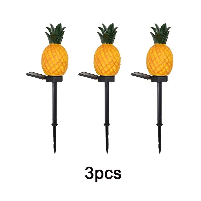 LED Solar Pineapple Yard Lamp Waterproof Simulation Landscape Stake Light For Garden Lawn 8