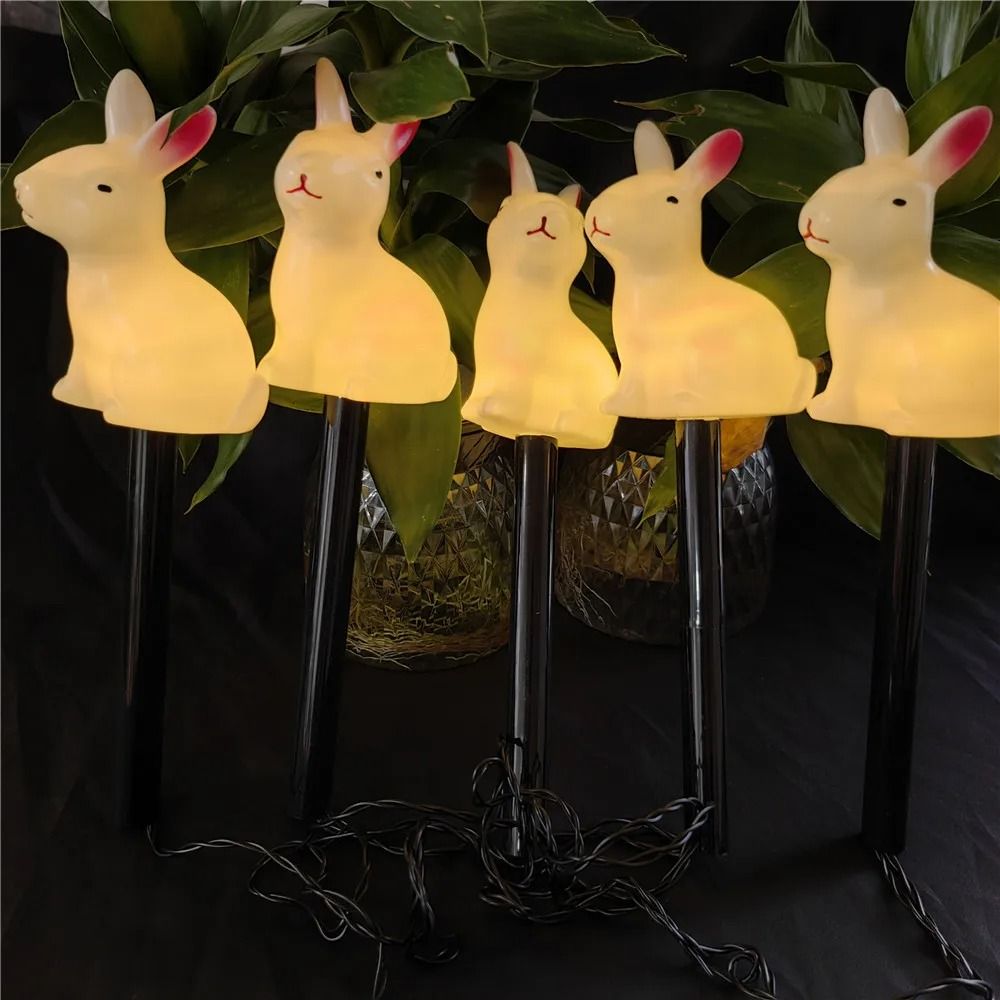 5Pack SolarPowered Rabbit Easter Bunny Lights Waterproof Outdoor LED Garden Pathway Decorations 4