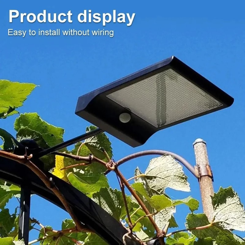 COB Solar Street Light IP65 Waterproof Human Body Sensor Outdoor Garden Path Lamp 0