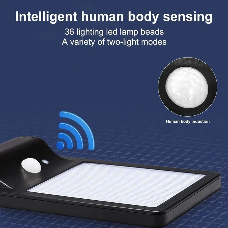 COB Solar Street Light IP65 Waterproof Human Body Sensor Outdoor Garden Path Lamp 3