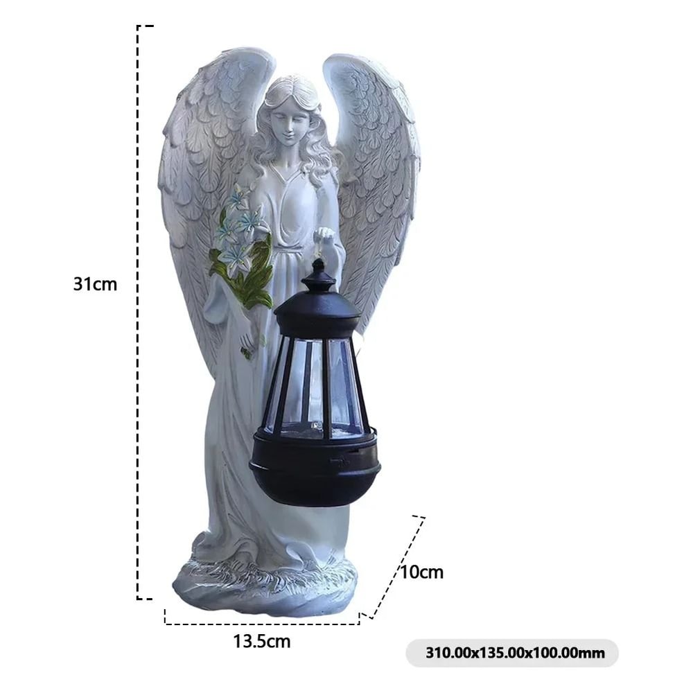 Solar Decorative Angel Figurine Lantern Waterproof Angel Ornament Light For Home Garden Decor 5