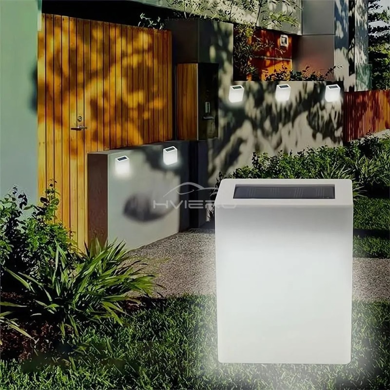 Square Solar Corridor Wall Light Waterproof Outdoor LED Fence Eaves Decoration 1