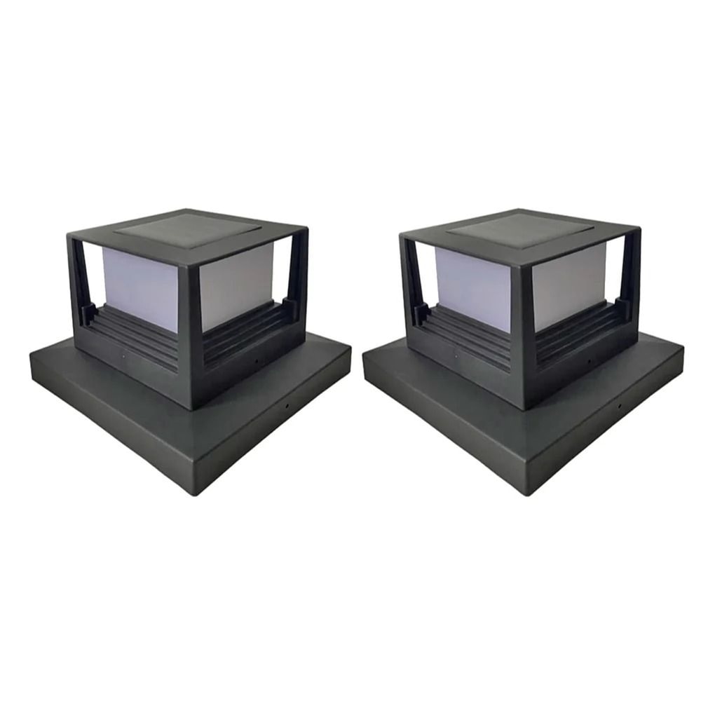 LED Solar Pillar Light Waterproof Outdoor Column Fence Post Lamp With DualColor Switching 9