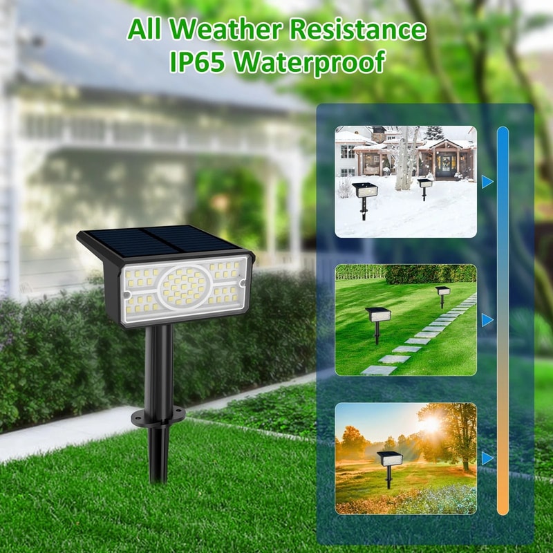 2Pack 49LED Solar Spotlights IP65 Waterproof Adjustable Outdoor Garden Wall Ground Lights 3