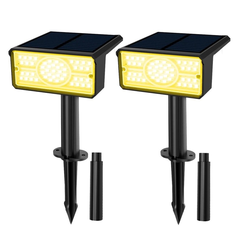 2Pack 49LED Solar Spotlights IP65 Waterproof Adjustable Outdoor Garden Wall Ground Lights 6