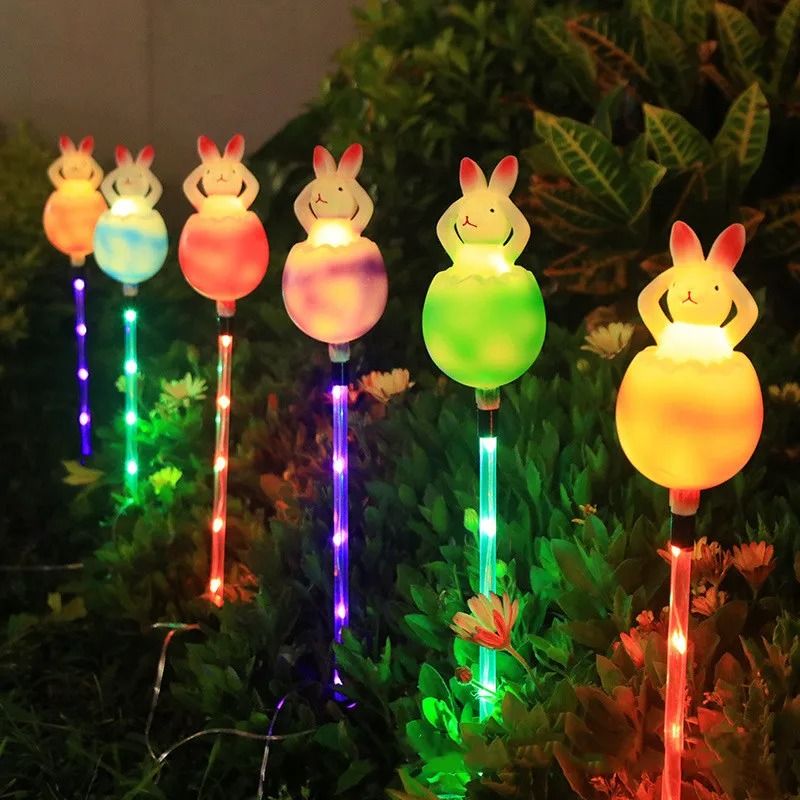 6in1 Solar Rabbit Garden Lights Waterproof Outdoor LED Fairy Landscape Decor For Holiday Christma 3