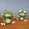 Solar Frog Garden Statue Light HandPainted Resin Figurine Ornament For Outdoor Yard Pathway 4