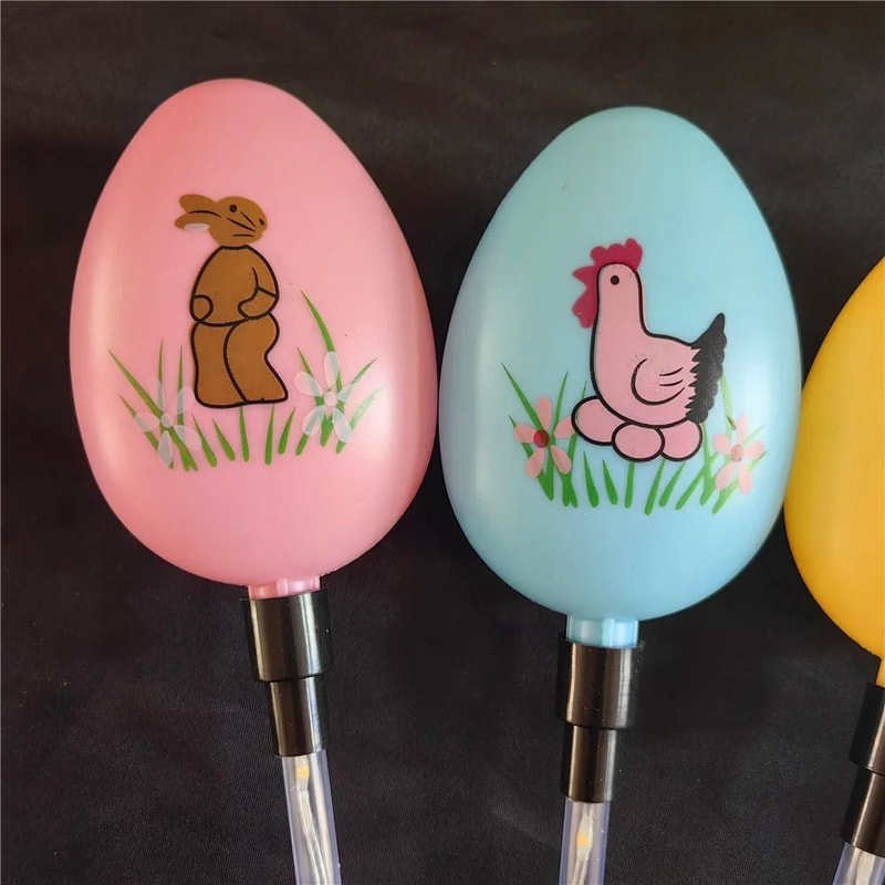 5Pack Solar Easter Egg Stake Lights 8Mode Waterproof Outdoor Garden Pathway Decorations 4
