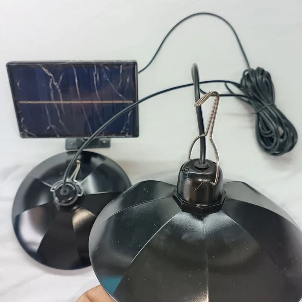 2Head Solar Pendant Light Waterproof Outdoor LED Hanging Lantern For Home Garden Patio 2