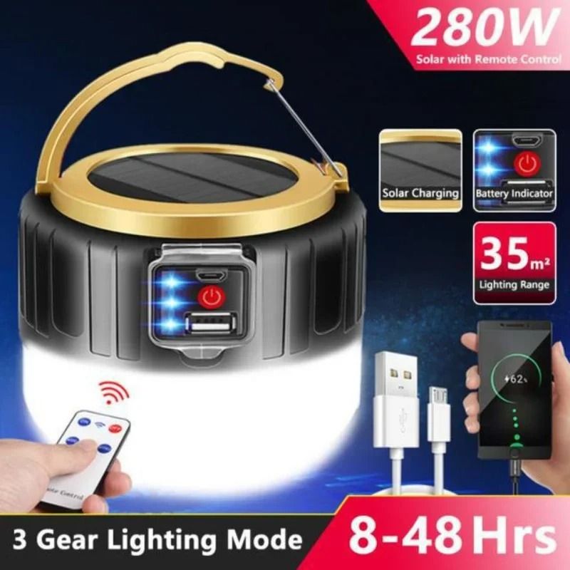 Portable Rechargeable Camping Lantern Waterproof LED Floodlight 7200mAh Power Bank For Outdoor Ex 0
