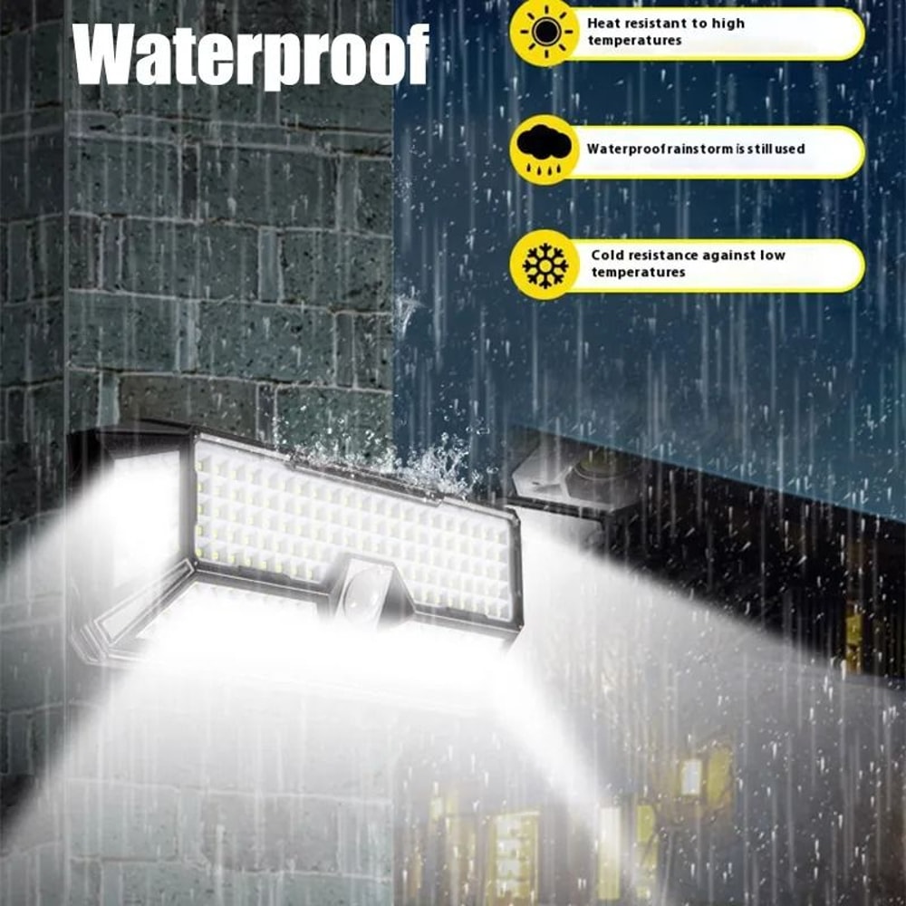 202LED Solar Induction Wall Lamp IP65 Waterproof Human Body Sensor Security Light With 3 Modes 4