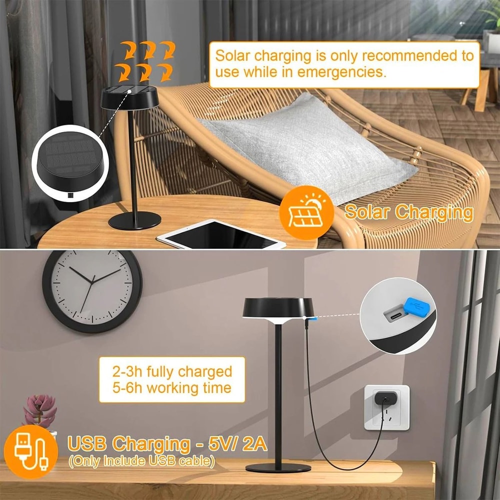 Solar Desk Lamp Portable Night Light DualCharging Table Lamp With 3 Color Temperatures For Bedroo 1