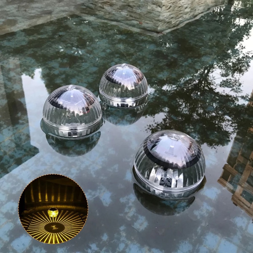 Solar Floating Pond Pool Light Waterproof 7Color Changing LED Globe For Outdoor Water Features 5