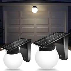 solar outdoor wall light | ip65 waterproof adjustable brightness landscape lighting for garden, yard & pathway