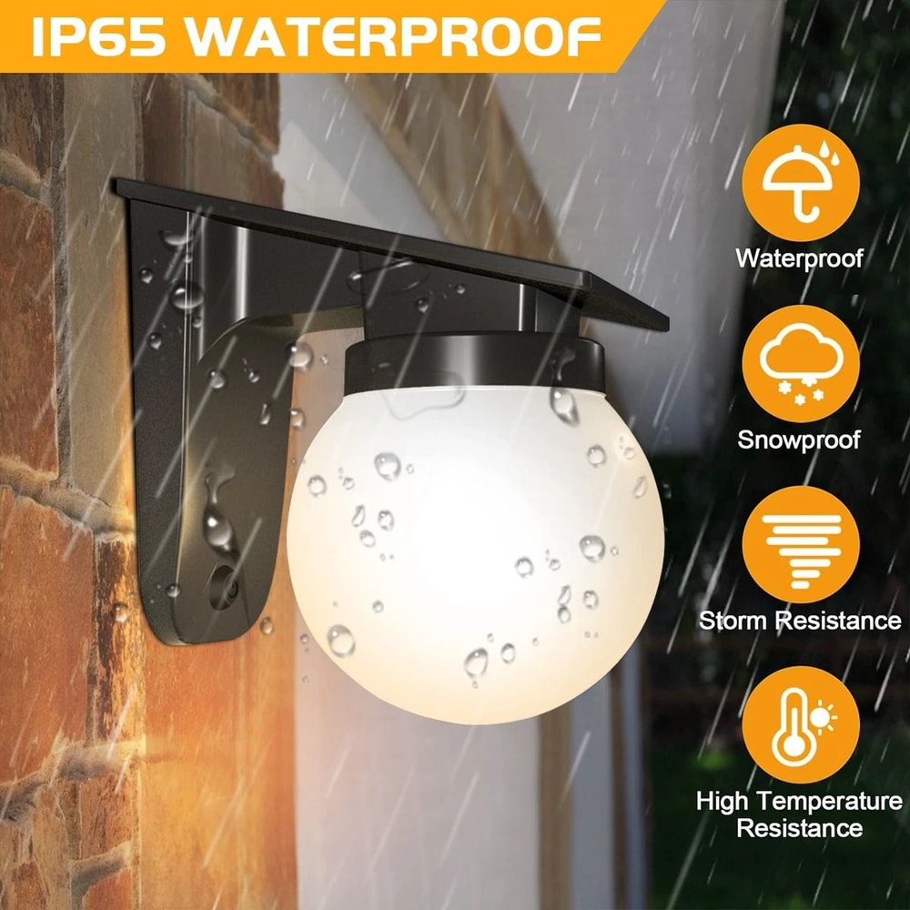 Solar Outdoor Wall Light IP65 Waterproof Adjustable Brightness Landscape Lighting For Garden Yard 4