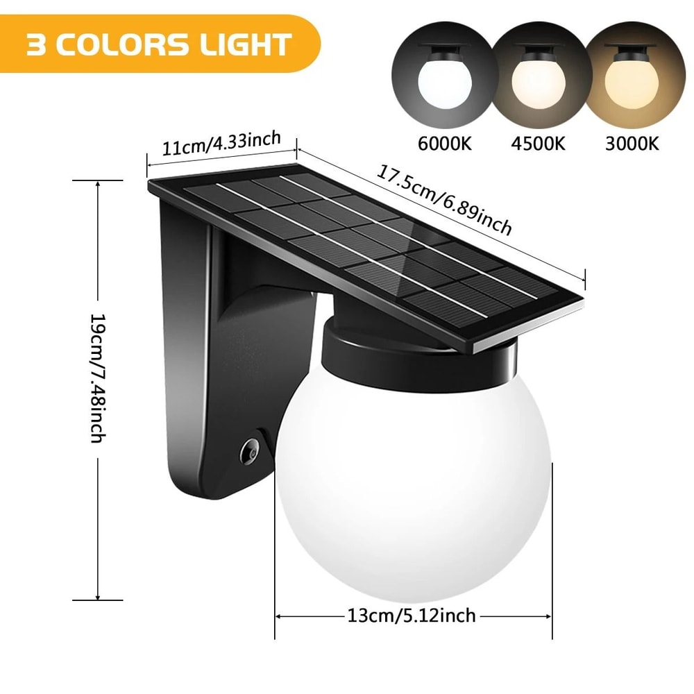 Solar Outdoor Wall Light IP65 Waterproof Adjustable Brightness Landscape Lighting For Garden Yard 7