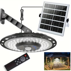 180-led solar pendant light | ip65 waterproof adjustable brightness & color outdoor lamp with remote