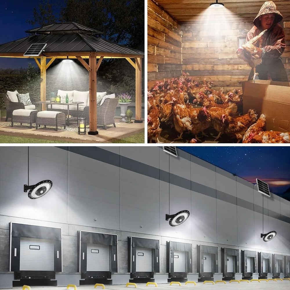 180LED Solar Pendant Light IP65 Waterproof Adjustable Brightness Color Outdoor Lamp With Remote 5