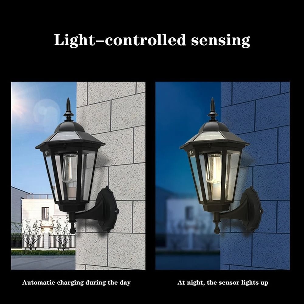 Vintage Solar Flame Hanging Lantern IP65 Waterproof 400LM LED Outdoor Wall Lamp For Patio Fence G 2