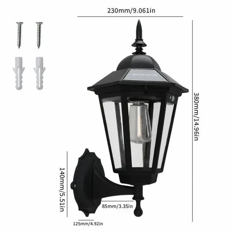 Vintage Solar Flame Hanging Lantern IP65 Waterproof 400LM LED Outdoor Wall Lamp For Patio Fence G 7