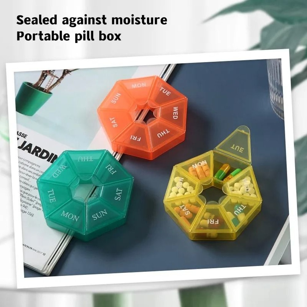 7Day Color Pill Case Portable Medicine Dispenser Travel Vitamin Tablet Organizer Container 3