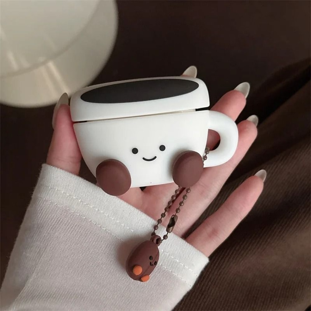 3D Smiling Face Coffee Cup AirPods Case Silicone Protective Cover For AirPods 1 2 3 4 Pro 5
