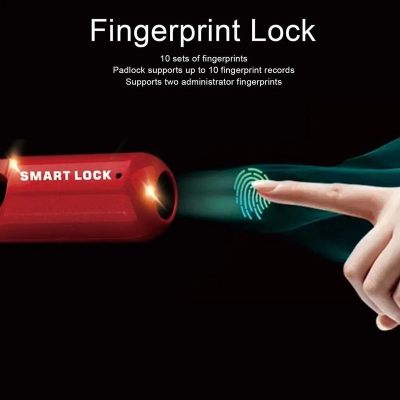 Fingerprint Padlock Smart Keyless Lock Biometric Rechargeable Security For Gym School Locker 2