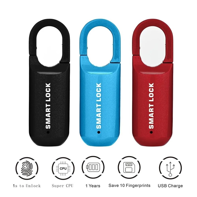Fingerprint Padlock Smart Keyless Lock Biometric Rechargeable Security For Gym School Locker 3