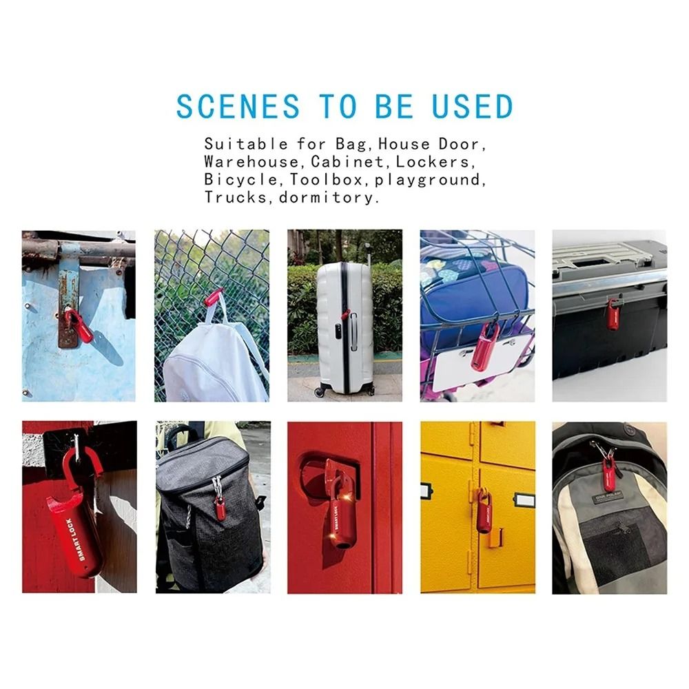 Fingerprint Padlock Smart Keyless Lock Biometric Rechargeable Security For Gym School Locker 4