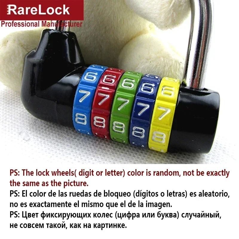 Red 5Letter Combination Padlock Professional Zinc Alloy Code Lock For Gym Travel Security 8