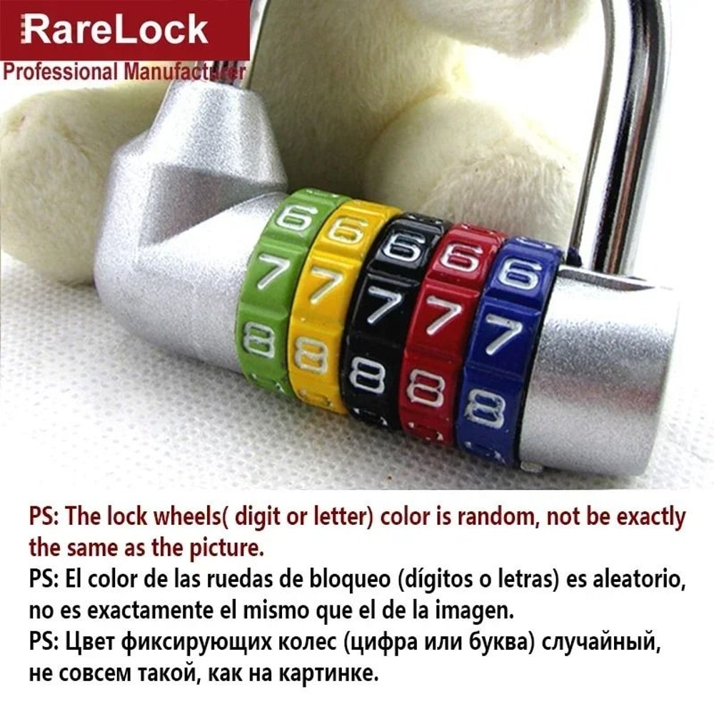Red 5Letter Combination Padlock Professional Zinc Alloy Code Lock For Gym Travel Security 7