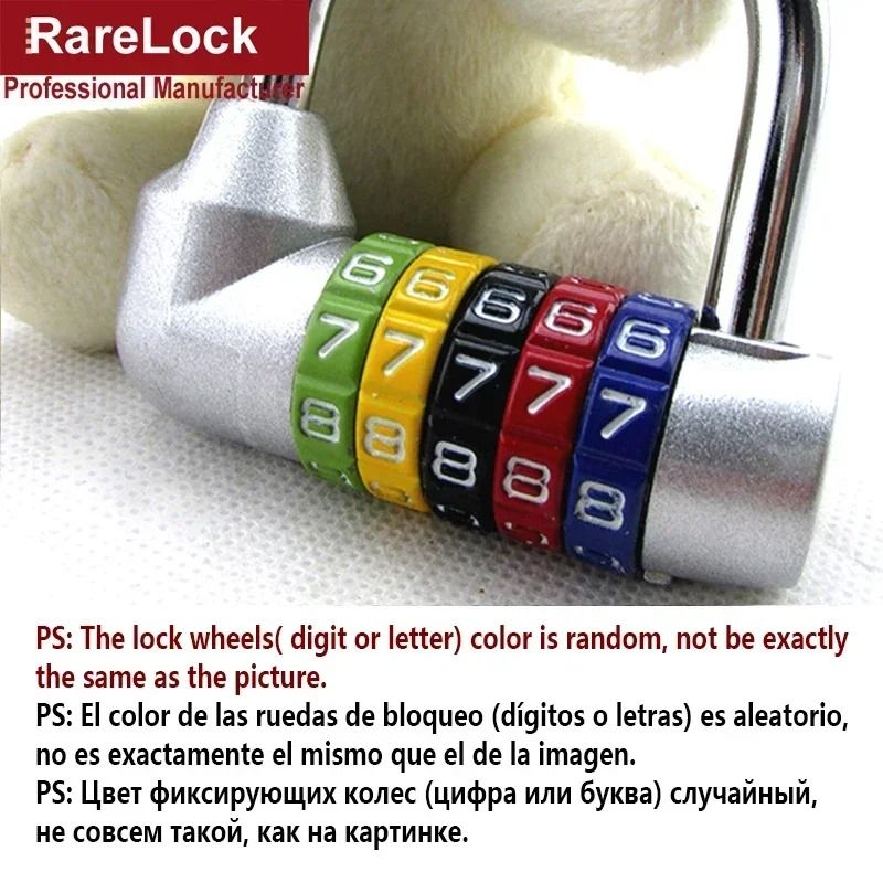 Red 5Letter Combination Padlock Professional Zinc Alloy Code Lock For Gym Travel Security 7