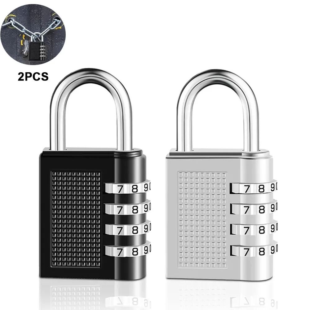2PCS 4Digit Combination Padlocks Waterproof Zinc Alloy Security For School Gym Lockers 0