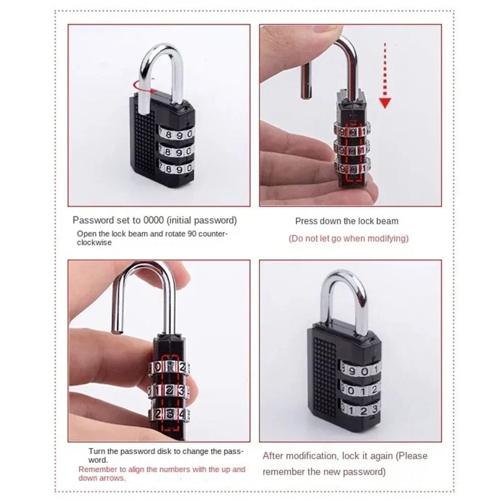 2PCS 4Digit Combination Padlocks Waterproof Zinc Alloy Security For School Gym Lockers 2