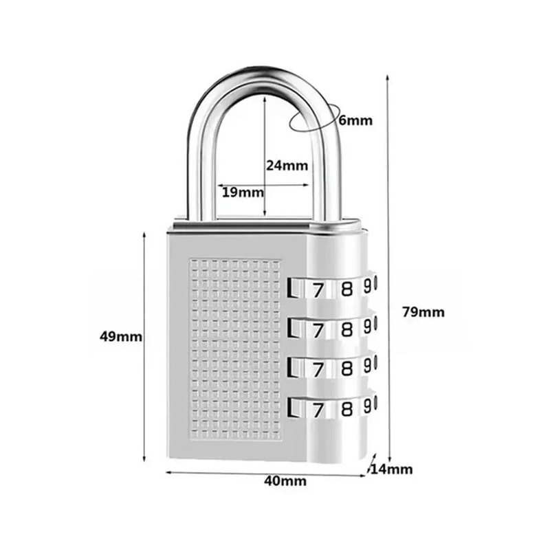 2PCS 4Digit Combination Padlocks Waterproof Zinc Alloy Security For School Gym Lockers 5