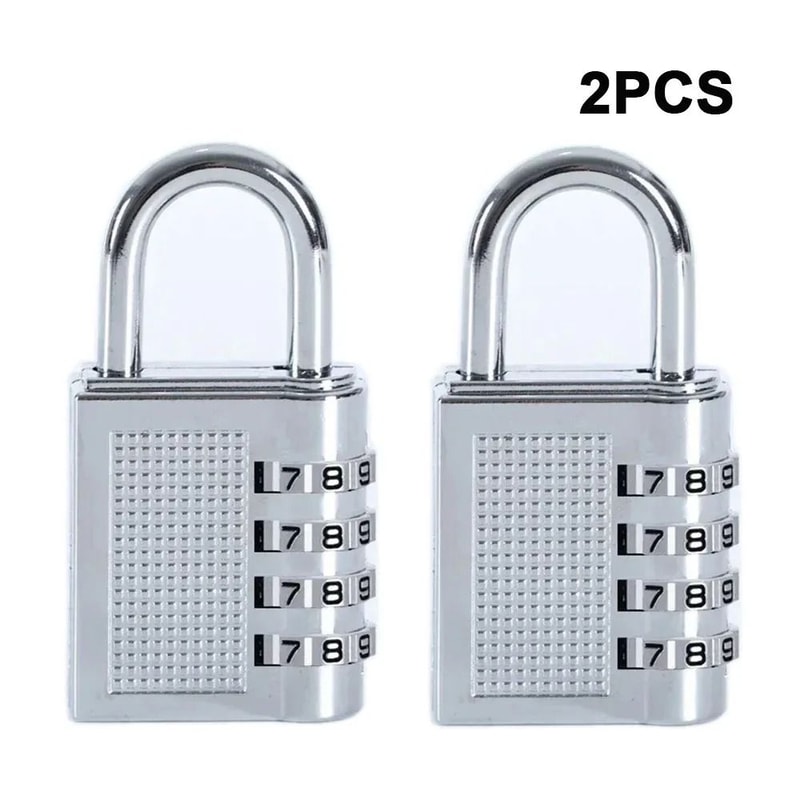 2PCS 4Digit Combination Padlocks Waterproof Zinc Alloy Security For School Gym Lockers 6