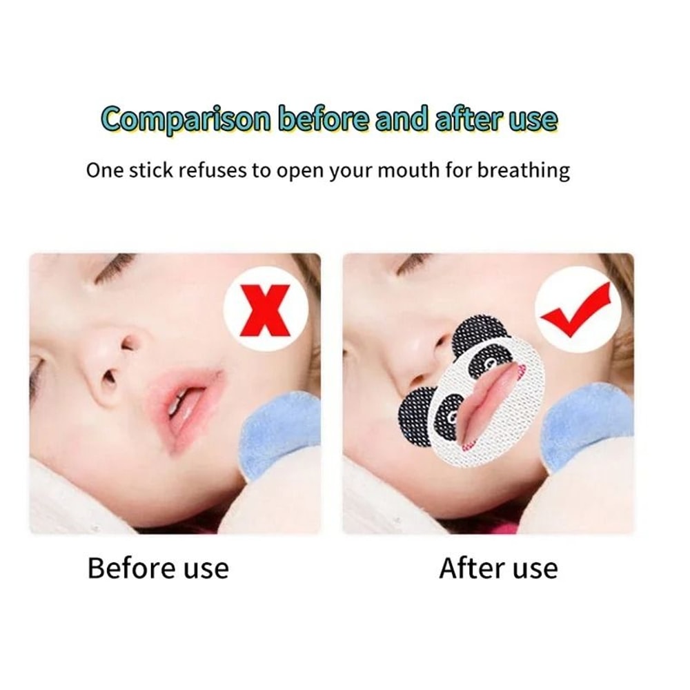 30Pcs Kids Cartoon AntiSnoring Stickers Breathing Correction Mouth Tape For Better Sleep 3