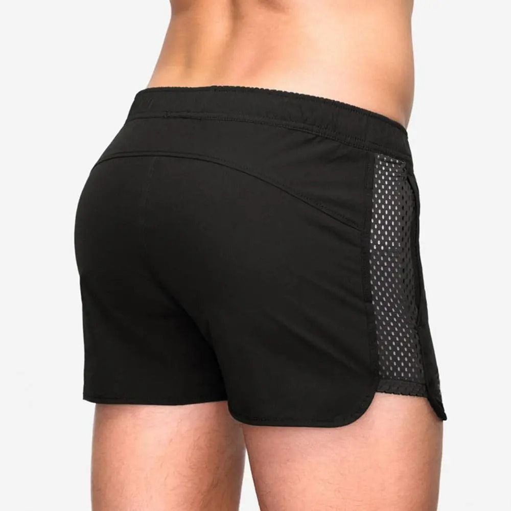 Mens Quick Dry Mesh Sport Shorts Elastic Waistband Fitness Beach Surfing Shorts 0