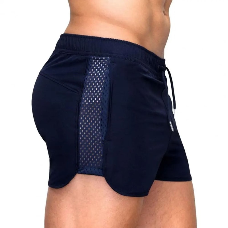 Mens Quick Dry Mesh Sport Shorts Elastic Waistband Fitness Beach Surfing Shorts 9