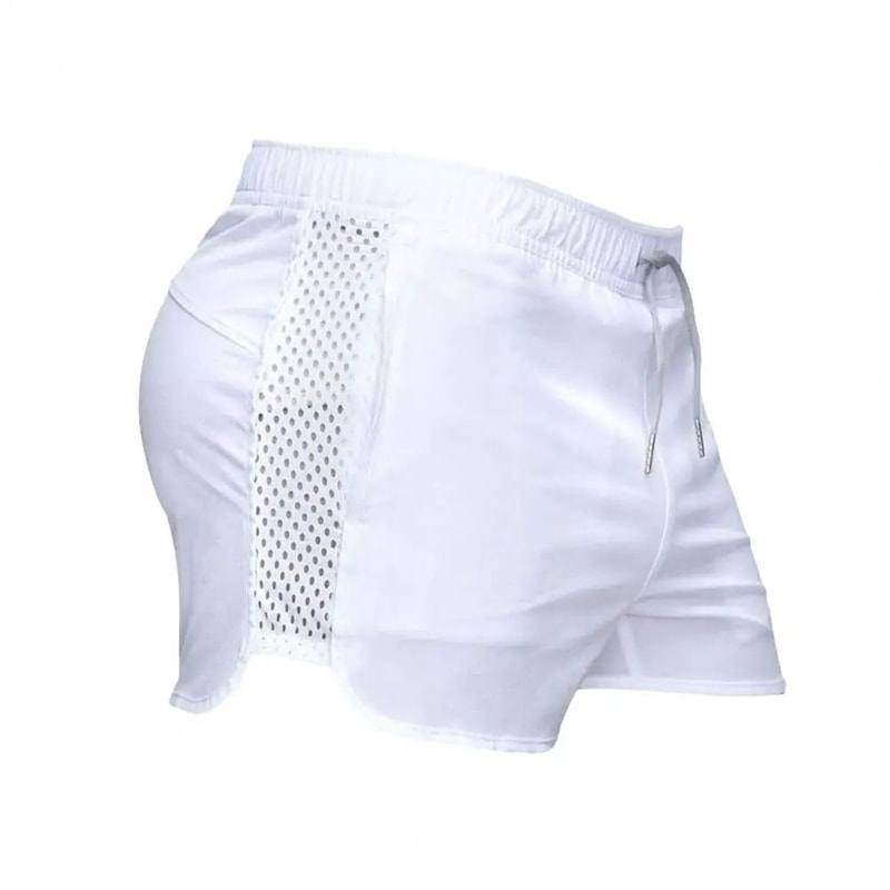 Mens Quick Dry Mesh Sport Shorts Elastic Waistband Fitness Beach Surfing Shorts 1