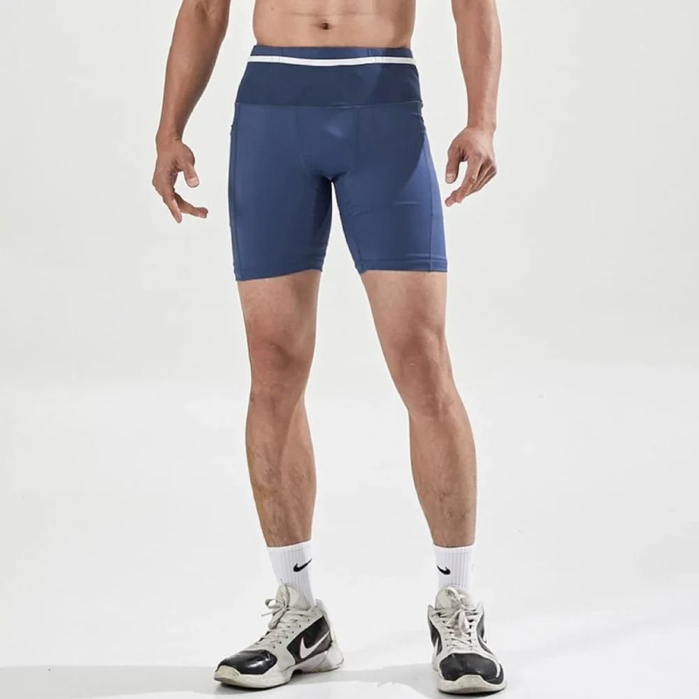 Mens MulPockets Compression Shorts 30 Quick Dry Marathon Running Exercise Training Tights 10